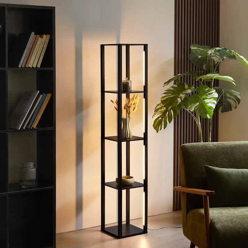 Árcsökkenés Design állólámpa fekete, beépített LED-del, 3 fokozatban dimmelhető - Tianna