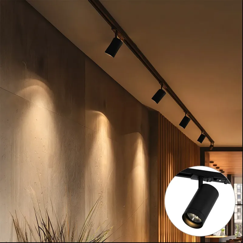 Expressz kézbesítés Modern sínrendszer 5 spotlámpával, fekete, 1 fázisú GU10 70mm - Iconic Jeana Luxe