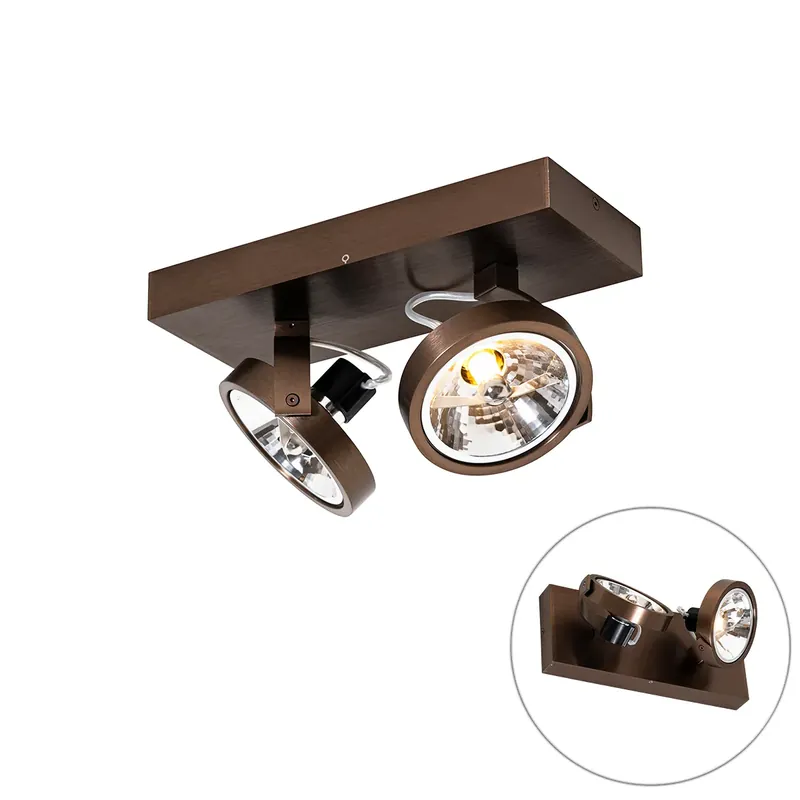 Árcsökkenés Design spotlámpa sötét bronz 2-lámpás forgatható és dönthető - Go