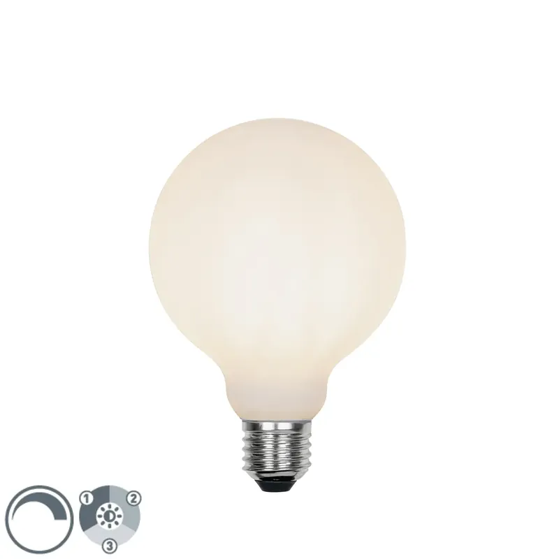 Kihagyhatatlan ajánlat E27 3 fokozatban szabályozható LED izzó G95 matt 5W 550lm 2700K