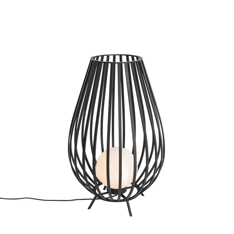 Design állólámpa fekete opál üveggel 70 cm - Angela Kihagyhatatlan ajánlat