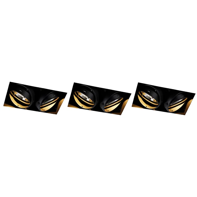 3 db-os beépített spotlámpa készlet fekete GU10 AR111 keret nélküli 2-lámpás - Oneon Árcsökkenés
