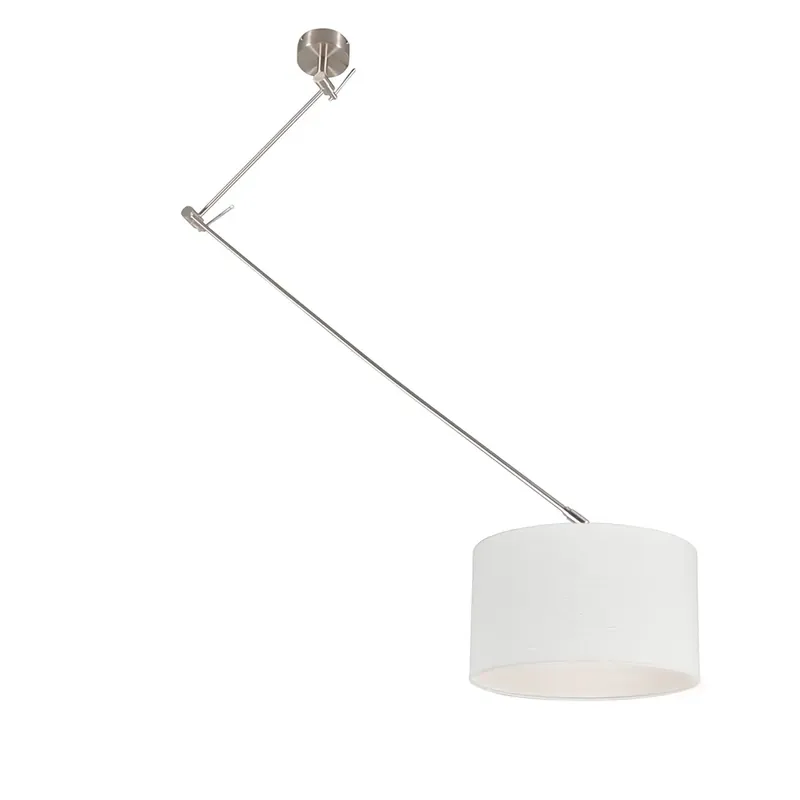 Okos függőlámpa acélból, fehér árnyékolóval, 35 cm, WiFi-vel, A60 - Blitz Expressz kézbesítés