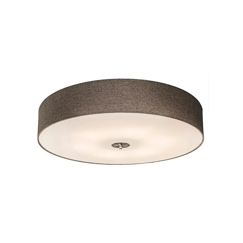 Okos mennyezeti lámpa taupe 70 cm 6 darab A60 WiFi izzóval - Drum Jute Expressz kézbesítés