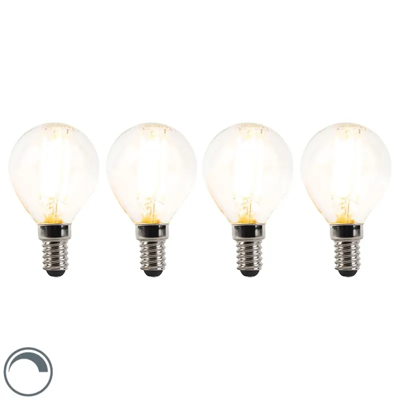 4 db E14 szabályozható LED lámpa készlet P45 átlátszó 3W 250 lm 2700K Gyors szállítás