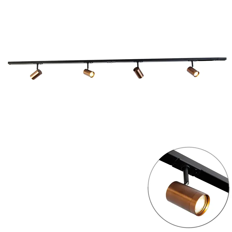 Modern 1 fázisú sínrendszer 4 Wifi GU10 sötét bronz színnel - Jeana Legkelendőbb