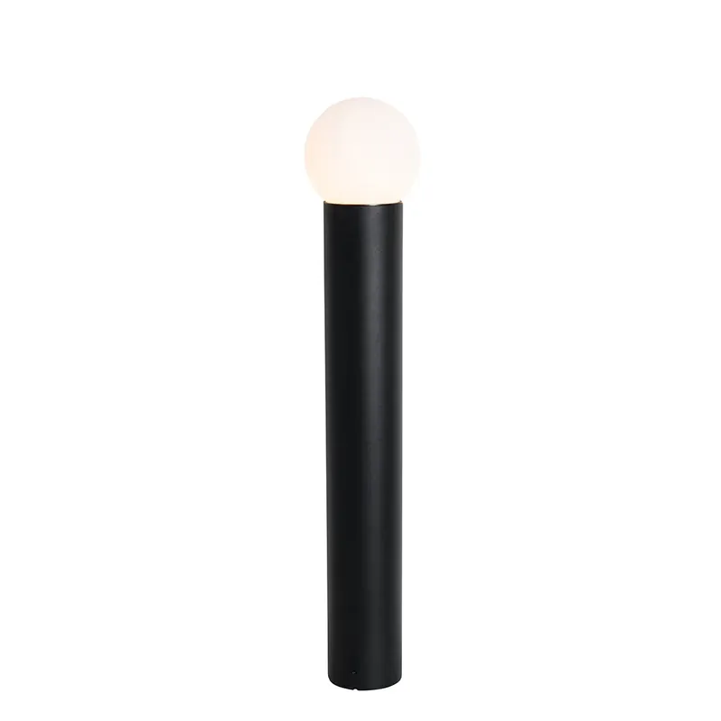 Fekete kültéri állólámpa opál üveggel 80 cm IP44 - Huma Vásárlói kedvenc