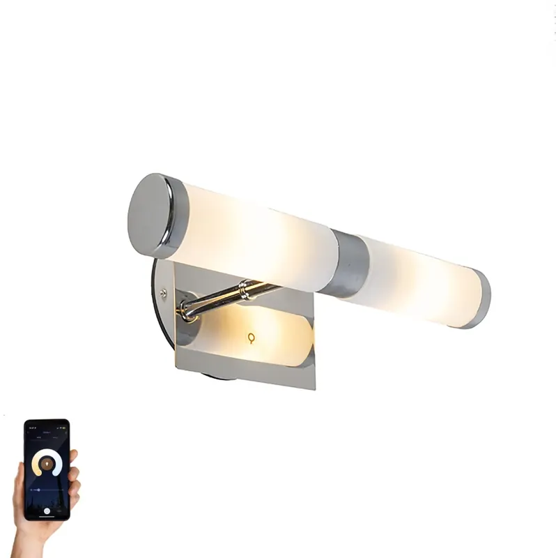 Okos fali lámpa króm IP44, 2 db Wifi G9 izzóval - Bath Azonnal elérhető
