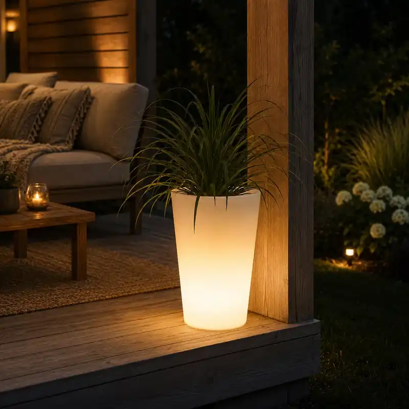 Kültéri állólámpa fehér 60 cm virágcserép IP44 - Verano Alacsony ár