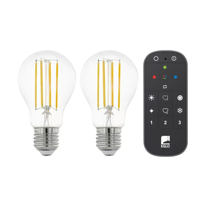 12255 EGLO E27-LED-A60 806 lm 4000 K átlátszó Zigbee 2 db fényforrás távirányítóval Gyors szállítás