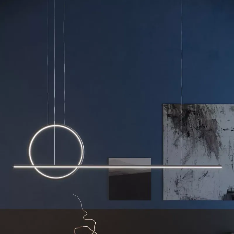 ROTONDA minimál LED függőlámpa fekete/fehér, 100cm Újdonság
