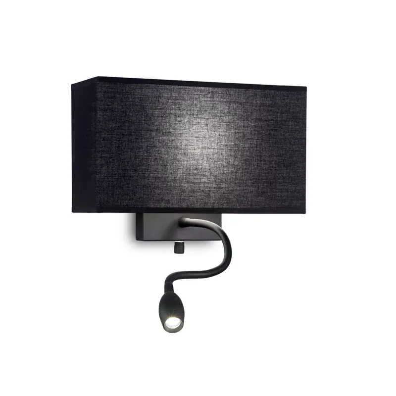 Bestseller HOTEL modern E27+LED fali lámpa, króm, fekete