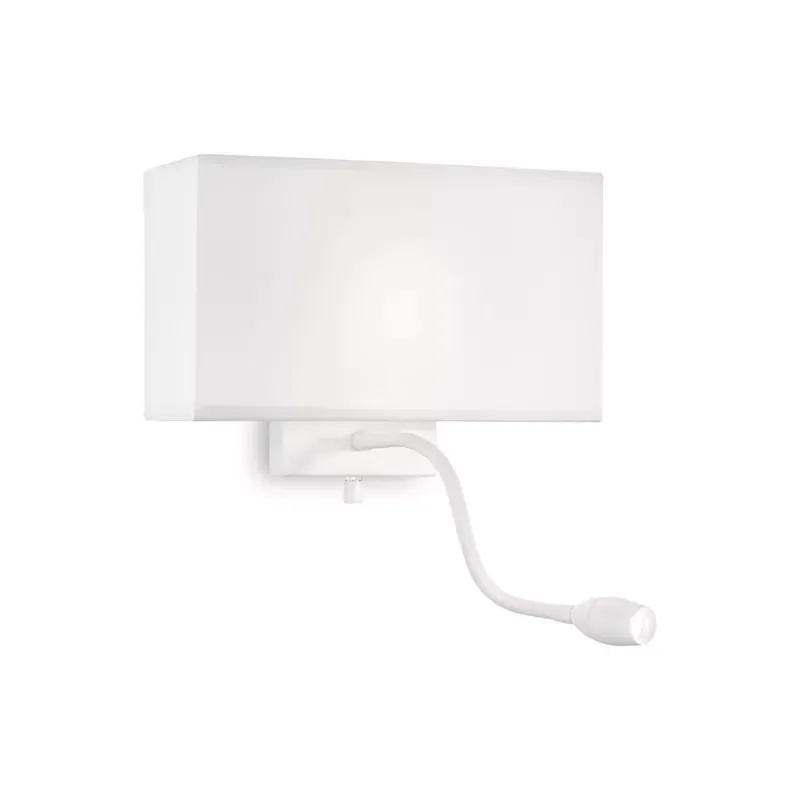 HOTEL modern E27+LED fali lámpa, króm, fehér Népszerű