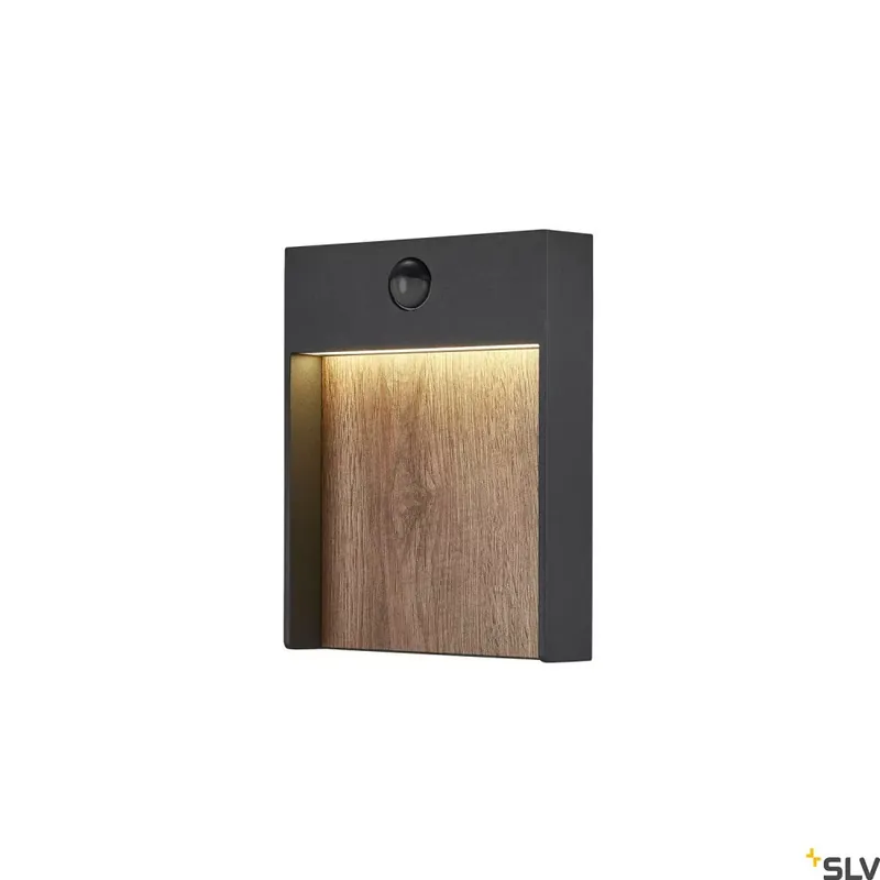 Gyors kiszállítás FLATT SENSOR barna-antracit IP54 16W 3000/4000K kültéri mozgásérzékelős fali LED lámpa