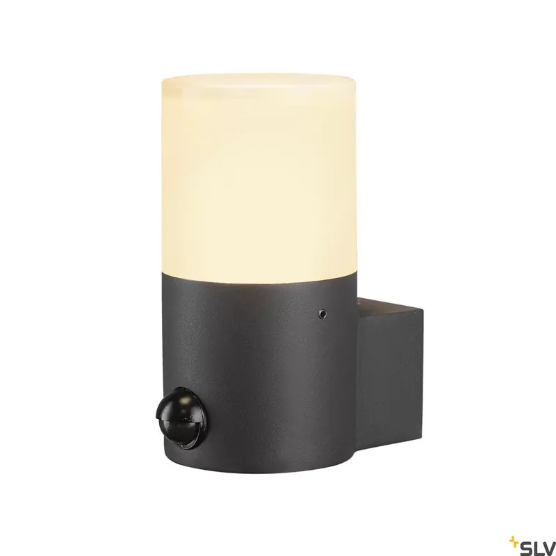 GRAFIT E27 ROUND SENSOR antracit IP44 E27 mozgásérzékelős hengeres kültéri fali lámpa Akciós ár