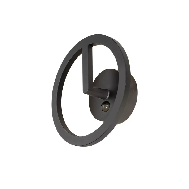 Újdonság Q-RING SENSOR fekete gyűrű alakú mozgásérzékelős kültéri fali LED lámpa