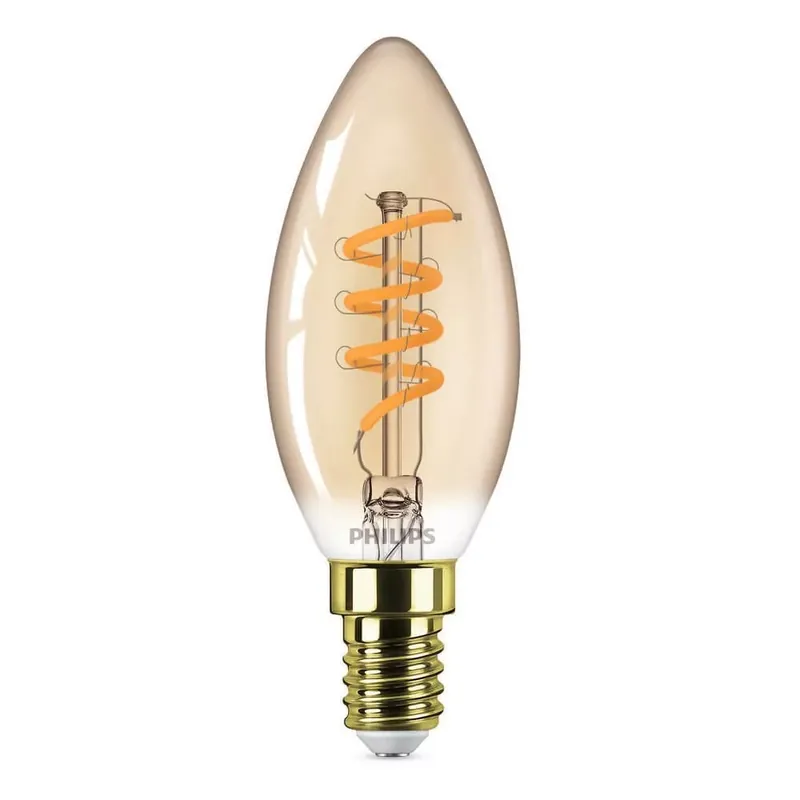Kiárusítás Philips B35 E14 LED gyertya fényforrás, dimmelhető, 2.5W=15W, 1800K, 136 lm, 220-240V