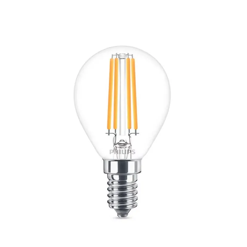 Expressz kézbesítés Philips P45 E14 filament LED kisgömb fényforrás, 6.5W=60W, 2700K, 806 lm, 220-240V