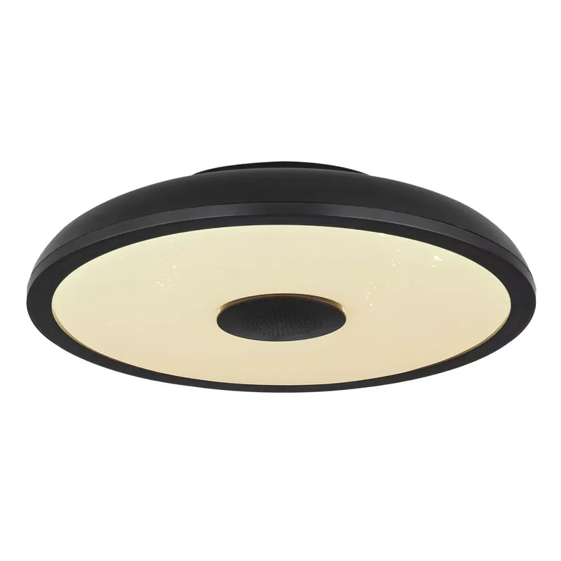 Újdonság Globo RAFFY 41366B távirányítós, hangszórós mennyezetlámpa csillogó effekttel, 18W LED 2700-6500K, 800 lm + 3W RGB LED, IP44