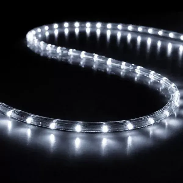 Azonnali szállítás Eurolamp UV-védelemmel ellátott LED fénykábel tekercs, 50m-es Hideg fehér, IP65, villogó lámpákkal