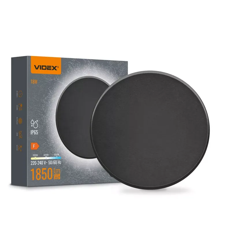 Olcsóbb Videx WL03 LED fali lámpa 18W IP65 3000K-4000K-6500K Fekete