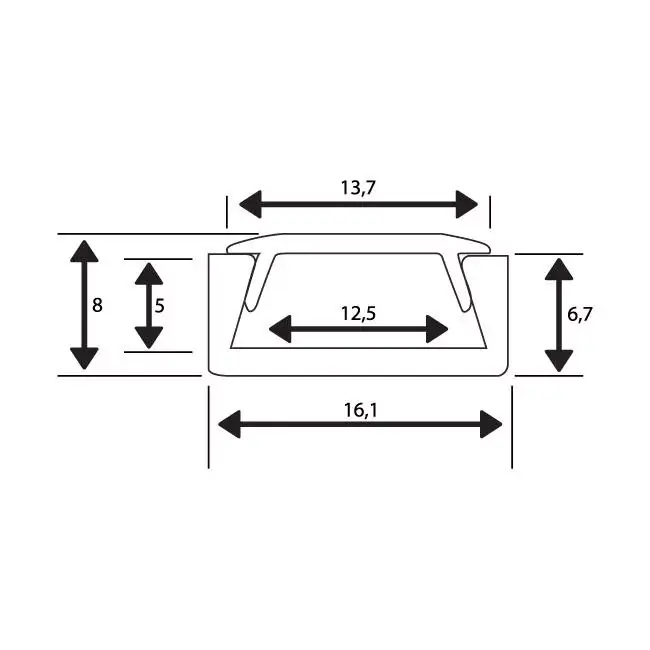 Akciós ár MasterLED Felületre szerelhető PVC profil opál fedéllel 2 méteres szál fehér