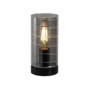 Biztonságos fizetés Searchlight Broughton füstszínű asztali lámpa (SL-82329SM) E27 1 izzós IP20