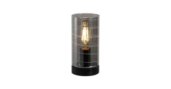 Biztonságos fizetés Searchlight Broughton füstszínű asztali lámpa (SL-82329SM) E27 1 izzós IP20