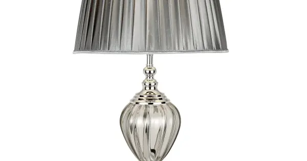 Searchlight Greyson szürke asztali lámpa (SL-3721CL) E27 1 izzós IP20 Gyors kiszállítás