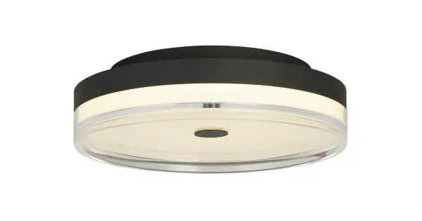 Searchlight Cyprus fekete fürdőszobai LED mennyezeti lámpa (SL-42651-30BK) LED 1 izzós IP44 Szuper akció