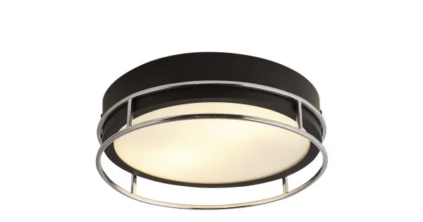 Gyors szállítás Searchlight Pheonix fekete-króm fürdőszobai mennyezeti lámpa (SL-62012-2CC) E14 2 izzós IP44