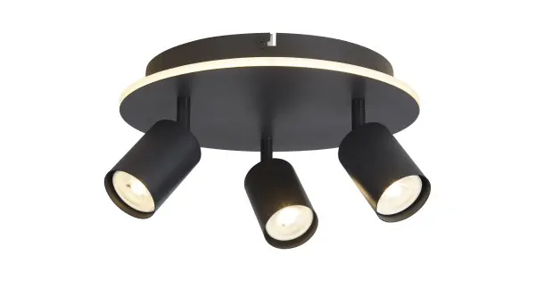 Searchlight San Diego fekete-fehér LED mennyezeti spotlámpa (SL-77230-3BK) GU10+LED 3 izzós IP20 Bestseller