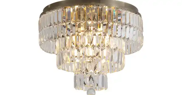 Searchlight Empire sárgaréz-átlátszó fürdőszobai mennyezeti lámpa (SL-61321-6AB) E14 6 izzós IP44 Újdonság