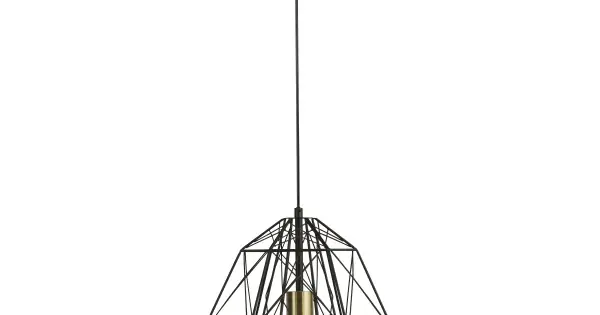 Expressz szállítás Searchlight Geometric Cage fekete-sárgaréz függesztett lámpa (SL-7271BK) E27 1 izzós IP20