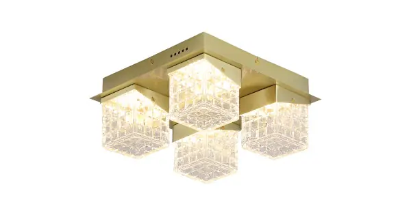 Searchlight Cuboid sárgaréz LED mennyezeti lámpa (SL-33640-4SB) LED 4 izzós IP20 Biztonságos fizetés