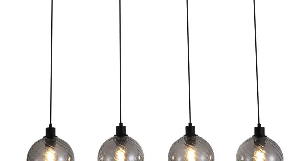 Biztonságos fizetés Searchlight Radiance fekete-füstszínű függesztett lámpa (SL-44520-4SM) E27 4 izzós IP20