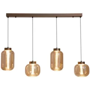 Végkiárusítás Searchlight Lille kávébarna LED függesztett lámpa (SL-84510-4AM) LED 4 izzós IP20