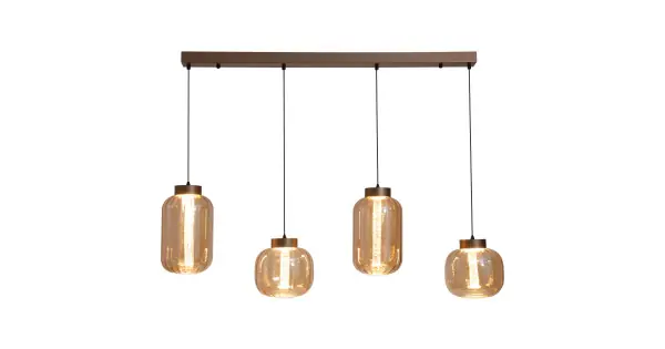 Végkiárusítás Searchlight Lille kávébarna LED függesztett lámpa (SL-84510-4AM) LED 4 izzós IP20