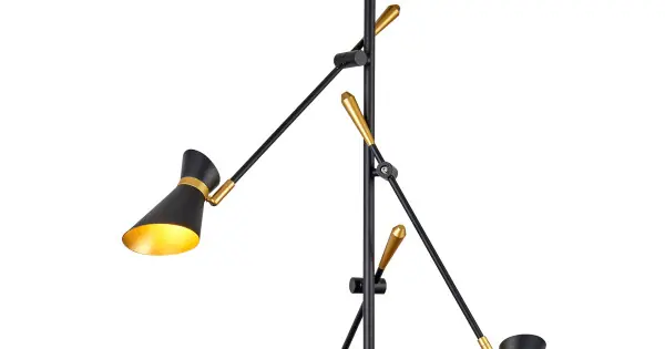 Árengedmény Searchlight Diablo fekete-arany LED függesztett lámpa (SL-5943-3BG) LED 3 izzós IP20