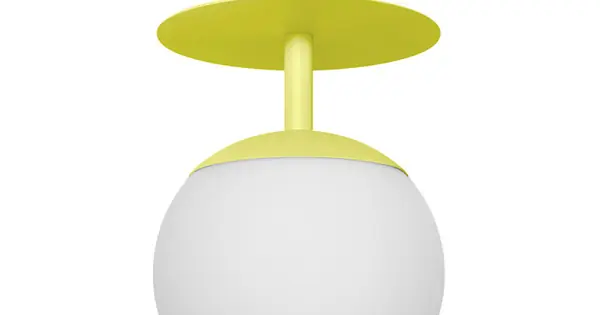 Végkiárusítás UMMO Lighting Plaat sárga-fehér vízvédett mennyezeti lámpa (UMM-PLB1110S3) E27 1 izzós IP44