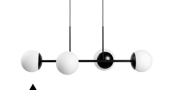 Vedd meg most UMMO Lighting Kop fekete-fehér vízvédett függesztett lámpa (UMM-KPE422PS0) E27 4 izzós IP44