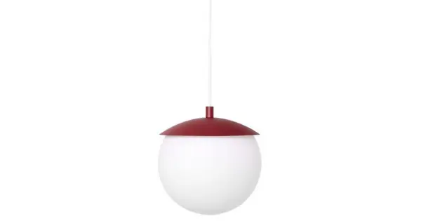 Különleges ajánlat UMMO Lighting Kuul burgundi-fehér függesztett lámpa (UMM-KLG141P0) E27 1 izzós IP20