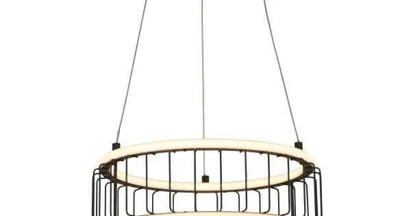 Searchlight Circolo fekete-fehér LED függesztett lámpa (SL-54213-1BK) LED 1 izzós IP20 Gyors szállítás