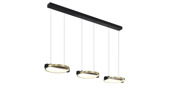 Biztonságos fizetés Searchlight Aerial sárgaréz-fekete LED függesztett lámpa (SL-62330-3GO) LED 3 izzós IP20