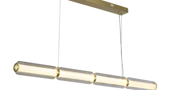 Ne maradj le Searchlight Mod sárgaréz-átlátszó LED függesztett lámpa (SL-26254SB) LED 1 izzós IP20