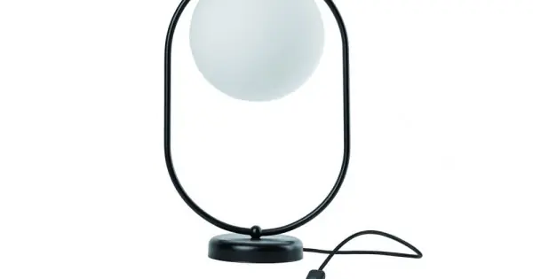 Kihagyhatatlan ajánlat UMMO Lighting Koban fekete-fehér asztali lámpa (UMM-KOS122P1) E27 1 izzós IP20