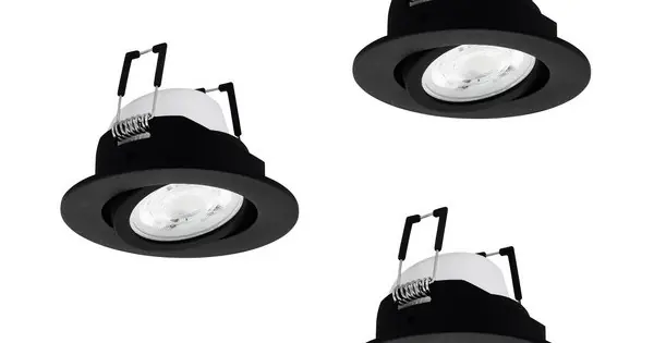 Azonnali szállítás Eglo Saliceto-Z fekete LED mennyezetbe építhető lámpa szett (EG-902287) LED 3 izzós IP20