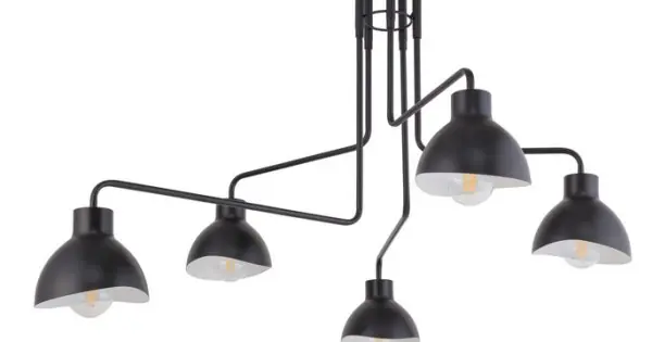 Biztonságos fizetés Sigma Holi fekete mennyezeti lámpa (SIG-32451) E27 5 izzós IP20