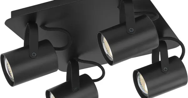 Sigma KAMERA fekete mennyezeti lámpa (SIG-32555) GU10 4 izzós IP20 Biztonságos fizetés