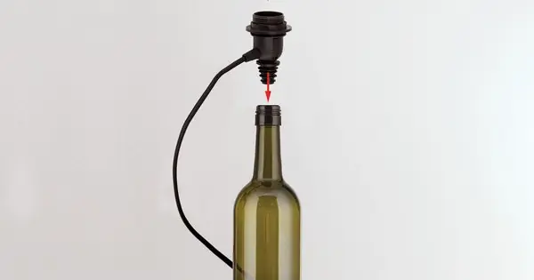 Végkiárusítás Orion Bottle fekete palackba illeszthető asztali lámpa (ORI-LA 4-1219_BL) E27 1 izzós IP20